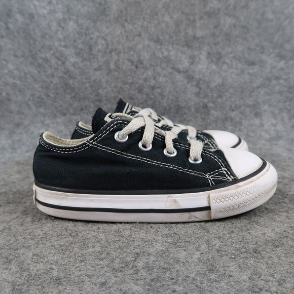 Converse Shoes Infant 7 Sneakers Casual All Star Chuck Taylor Canvas Black White - Picture 1 of 12